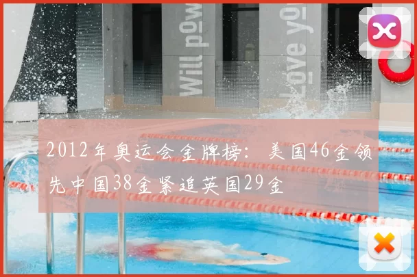 2012年奥运会金牌榜：美国46金领先中国38金紧追英国29金
